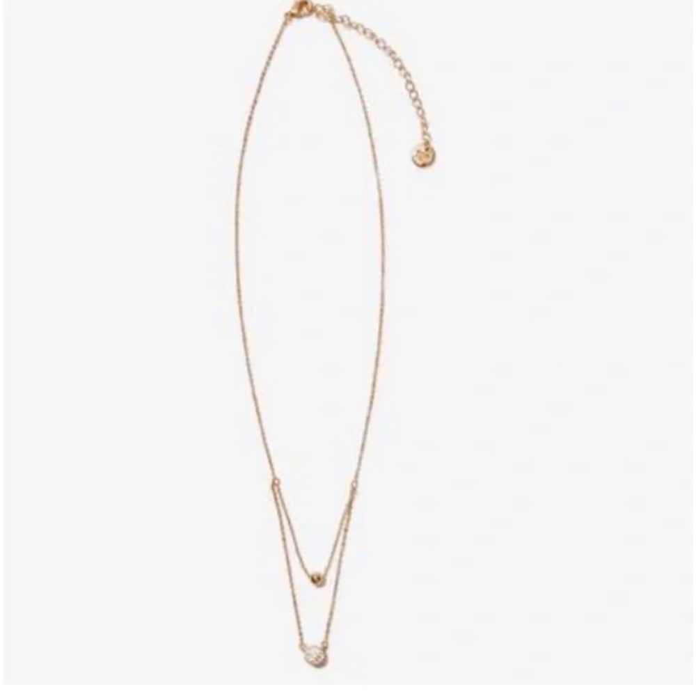 New Marlyn Schiff Double Layered Necklace Gold tone 16" length necklace - Picture 2 of 4